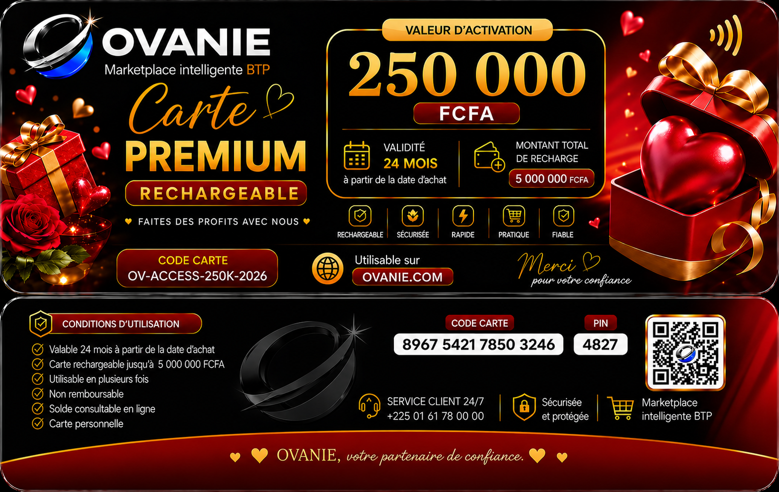 Carte Virtuelle OVANIE PREMIUM