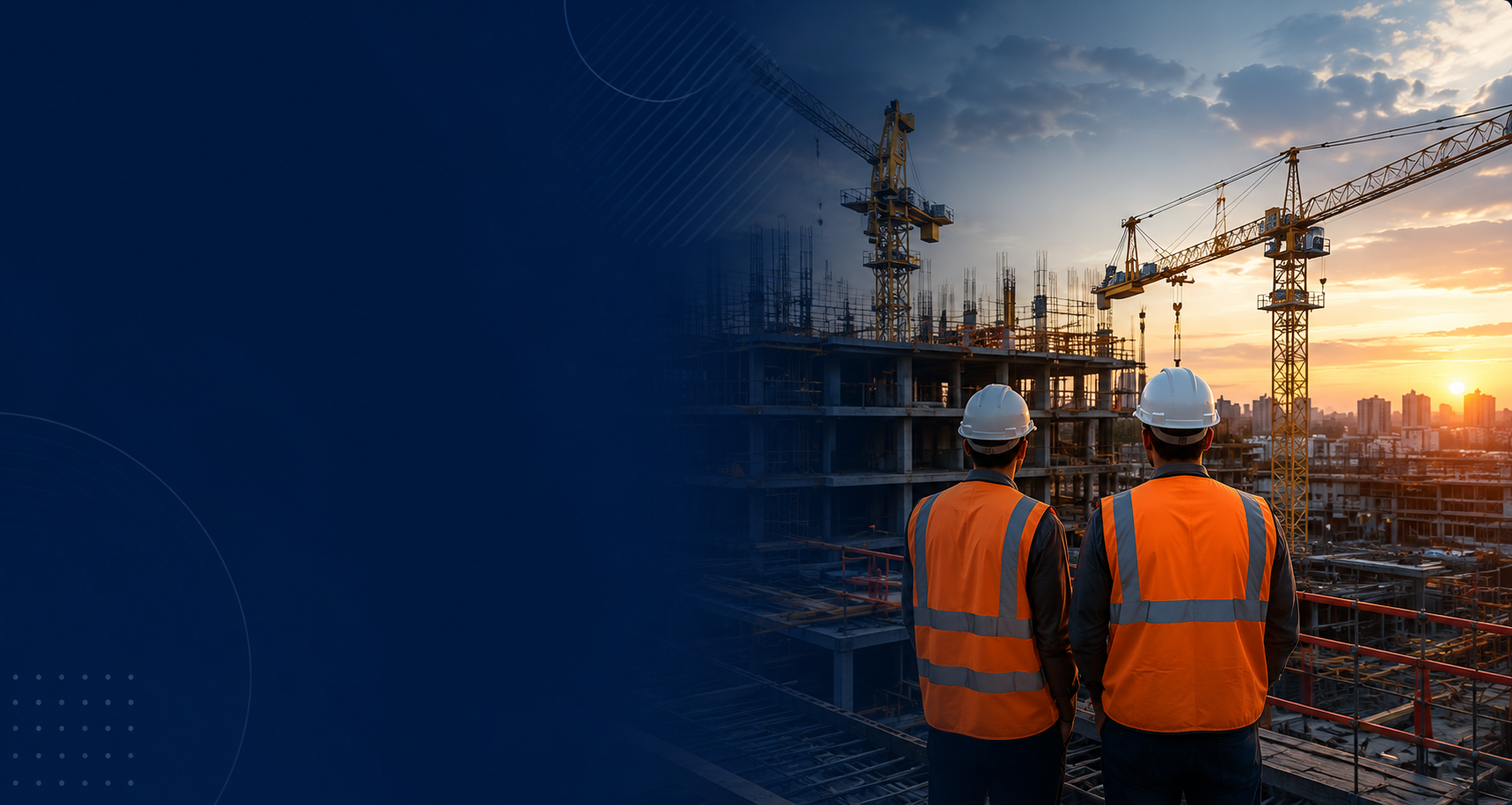 Chantier de construction OVANIE avec deux professionnels du BTP